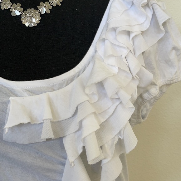 INC White Ruffle Top Size XL - Picture 3 of 6